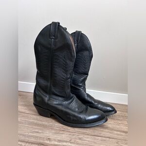 Boulet mens western Classic Black Leather Cowboy Boots farm country rodeo